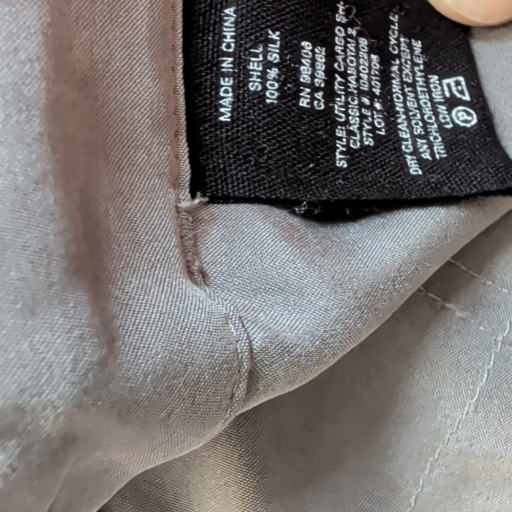Theory 100% silk Cropped Gray Cargo Pants Size 10 - Picture 3 of 6